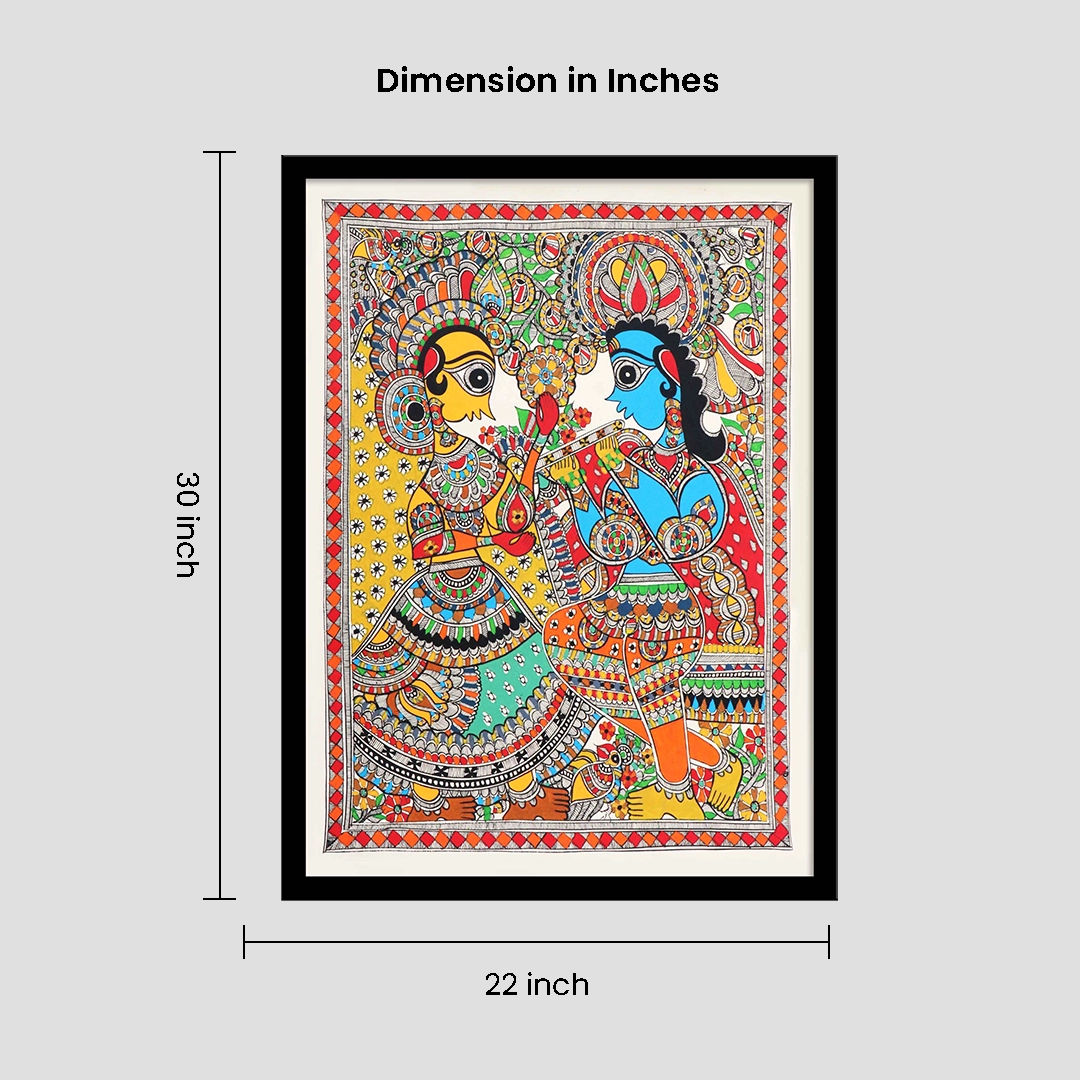 Radha Krishna Madhubani Painting - Image 5