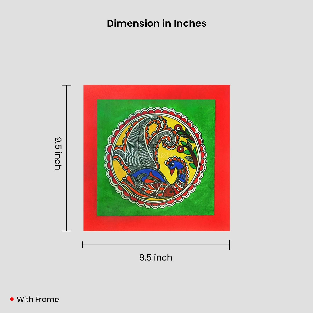 Madhubani Peacock Painting Mithila Art - Image 4