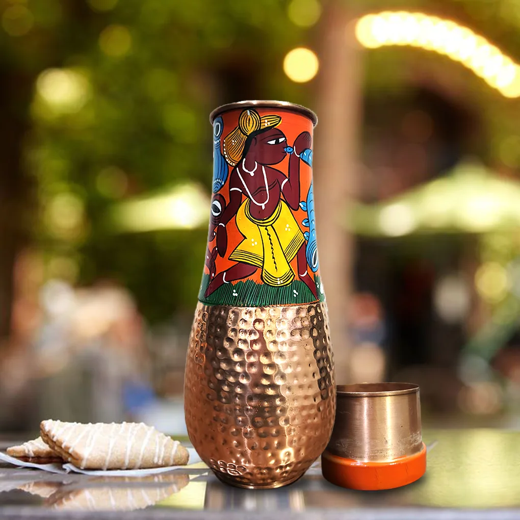 Surahi Copper Pot - Tribal design - Image 2