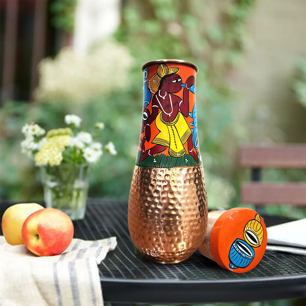 Surahi Copper Pot - Tribal design - Image 3