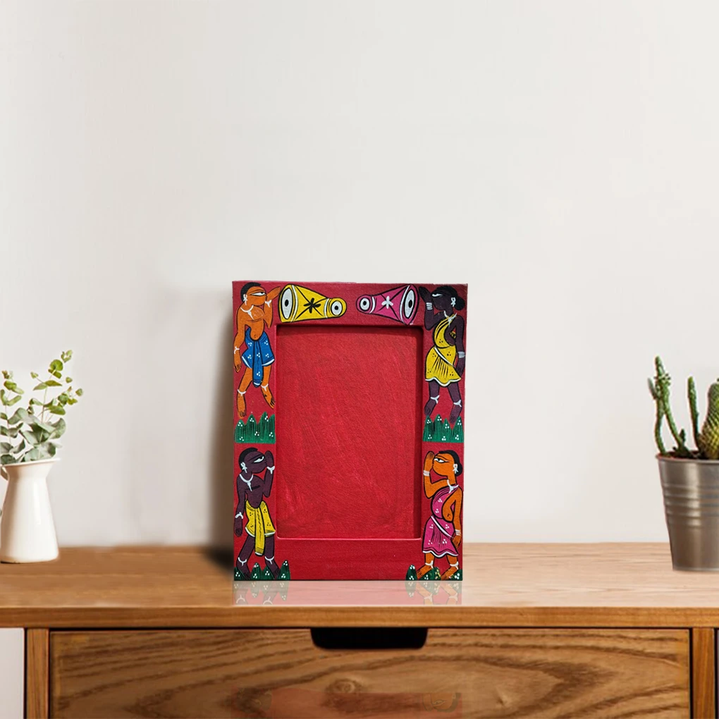 Hand-Painted Pattachitra Photo Frame (Tribal)