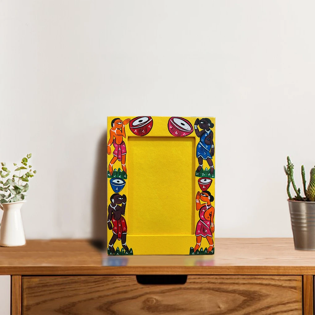 Hand-Painted Pattachitra Photo Frame (Tribal)