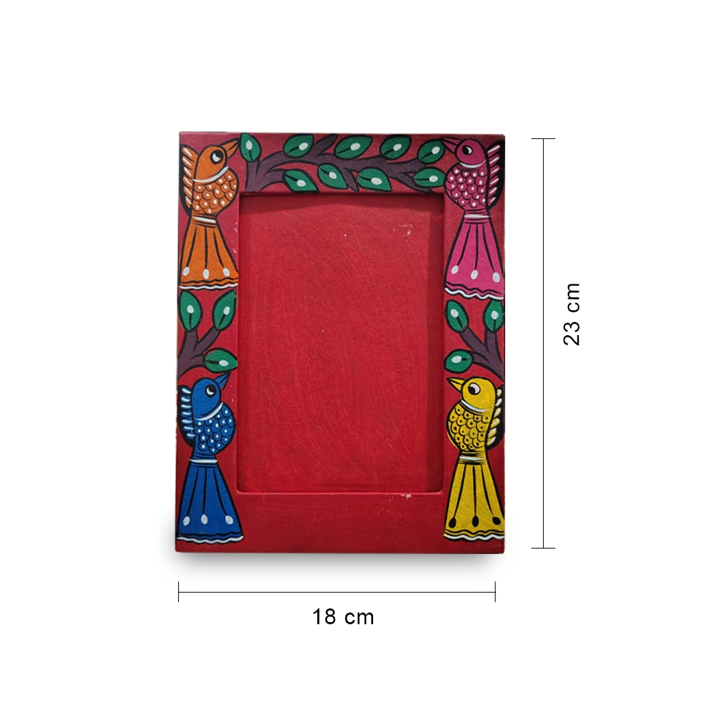 Hand-Painted Pattachitra Photo Frame (bird) - Image 2