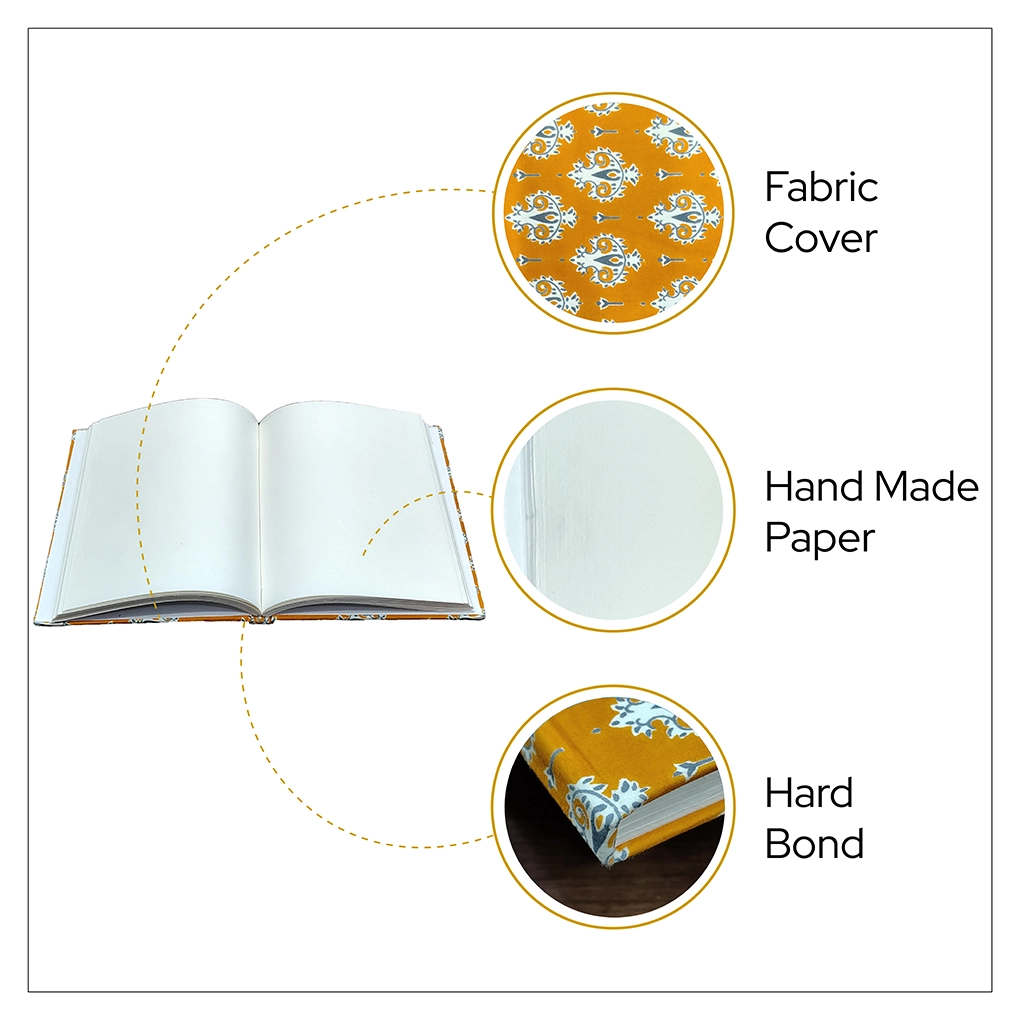 Handcrafted Hardbound Fabric Cover Diary - Image 2