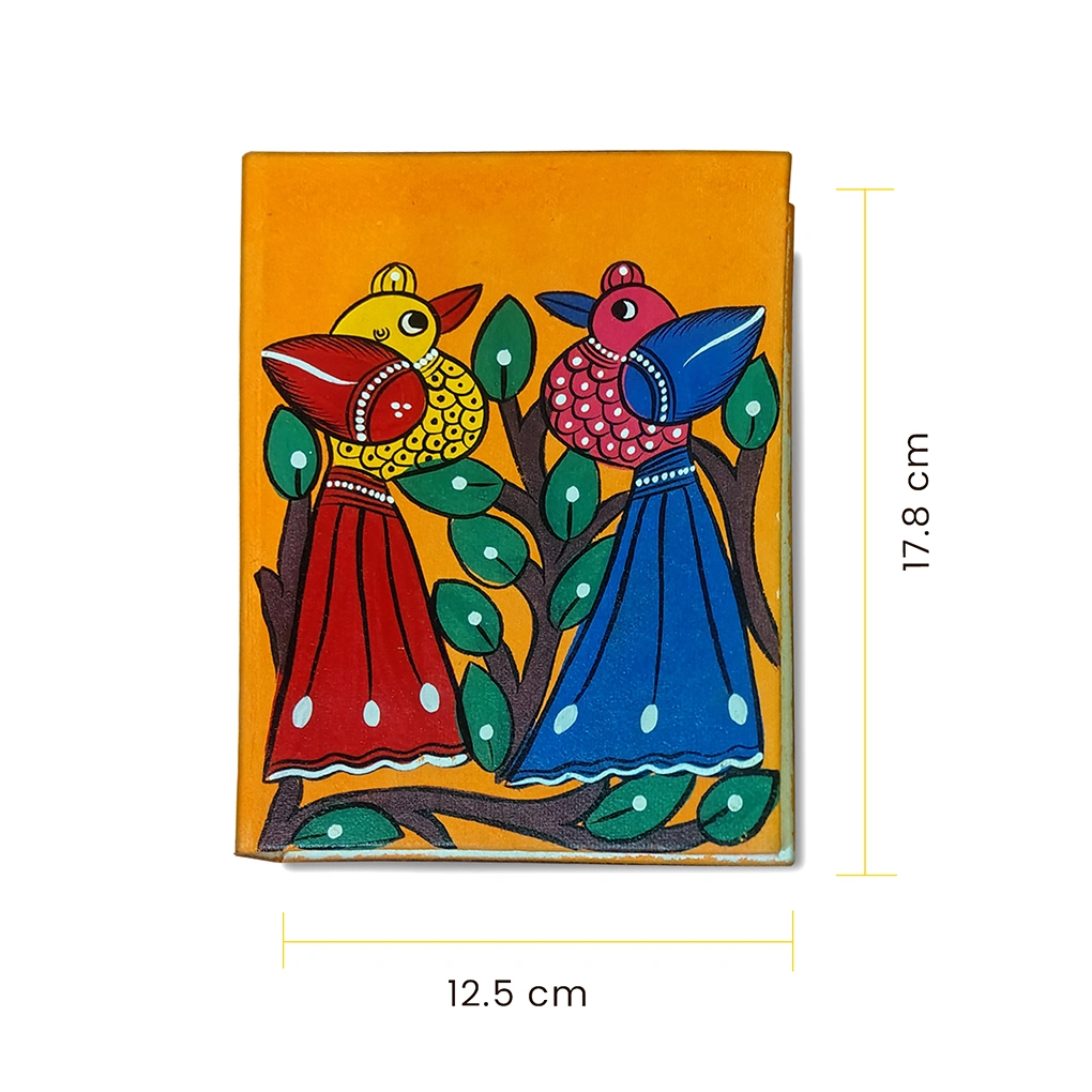 Hand-Painted Pattachitra Diary - bird design - Image 3
