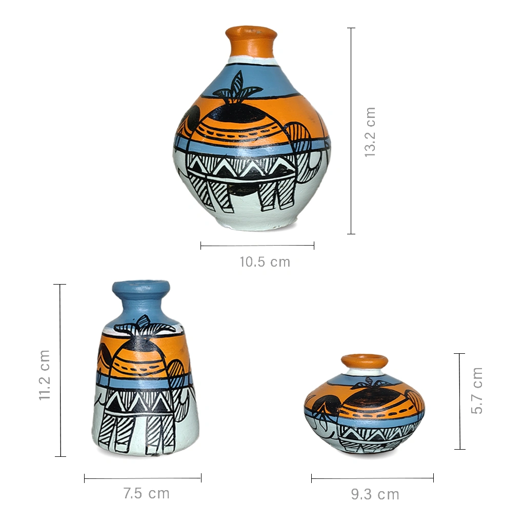 Decorative Terracotta Pots (Set of 3) - Image 3
