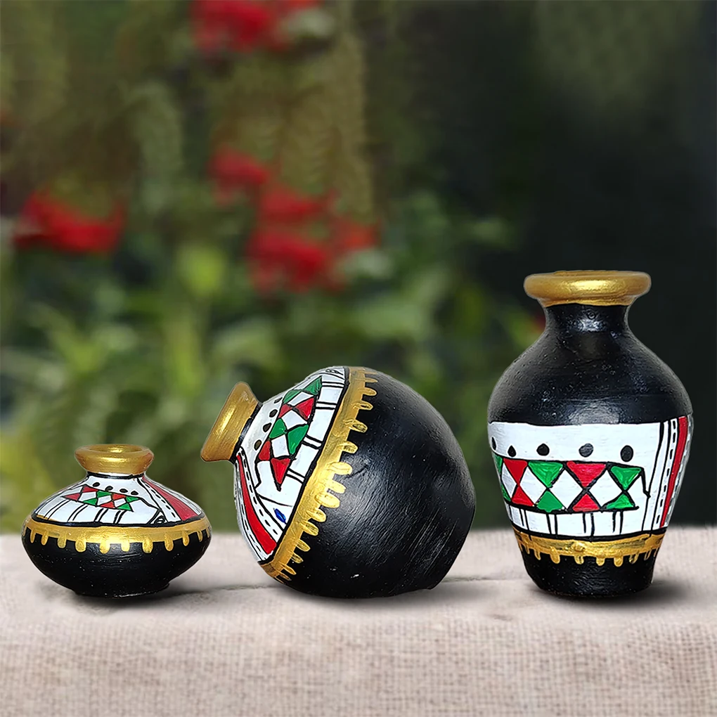 Decorative Terracotta Pots Vases (Set of 3)