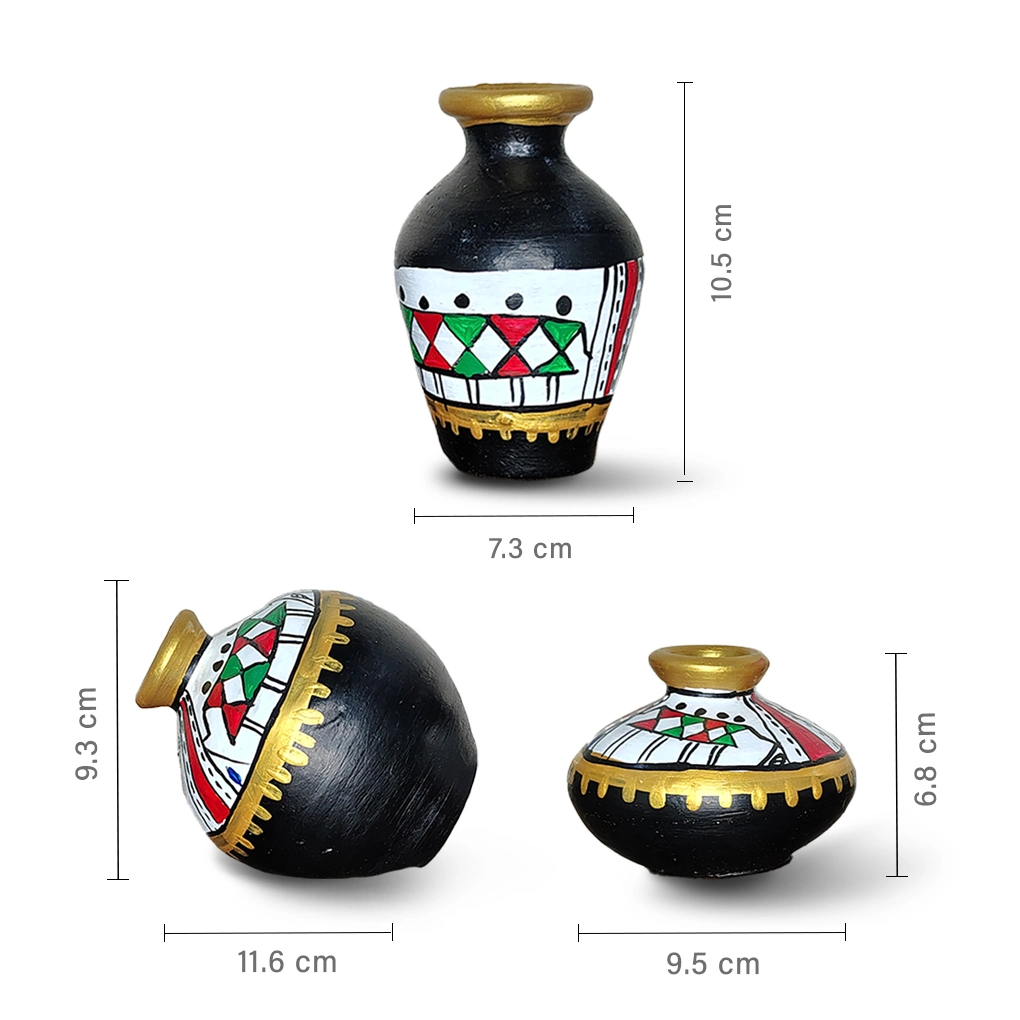 Decorative Terracotta Pots Vases (Set of 3) - Image 3