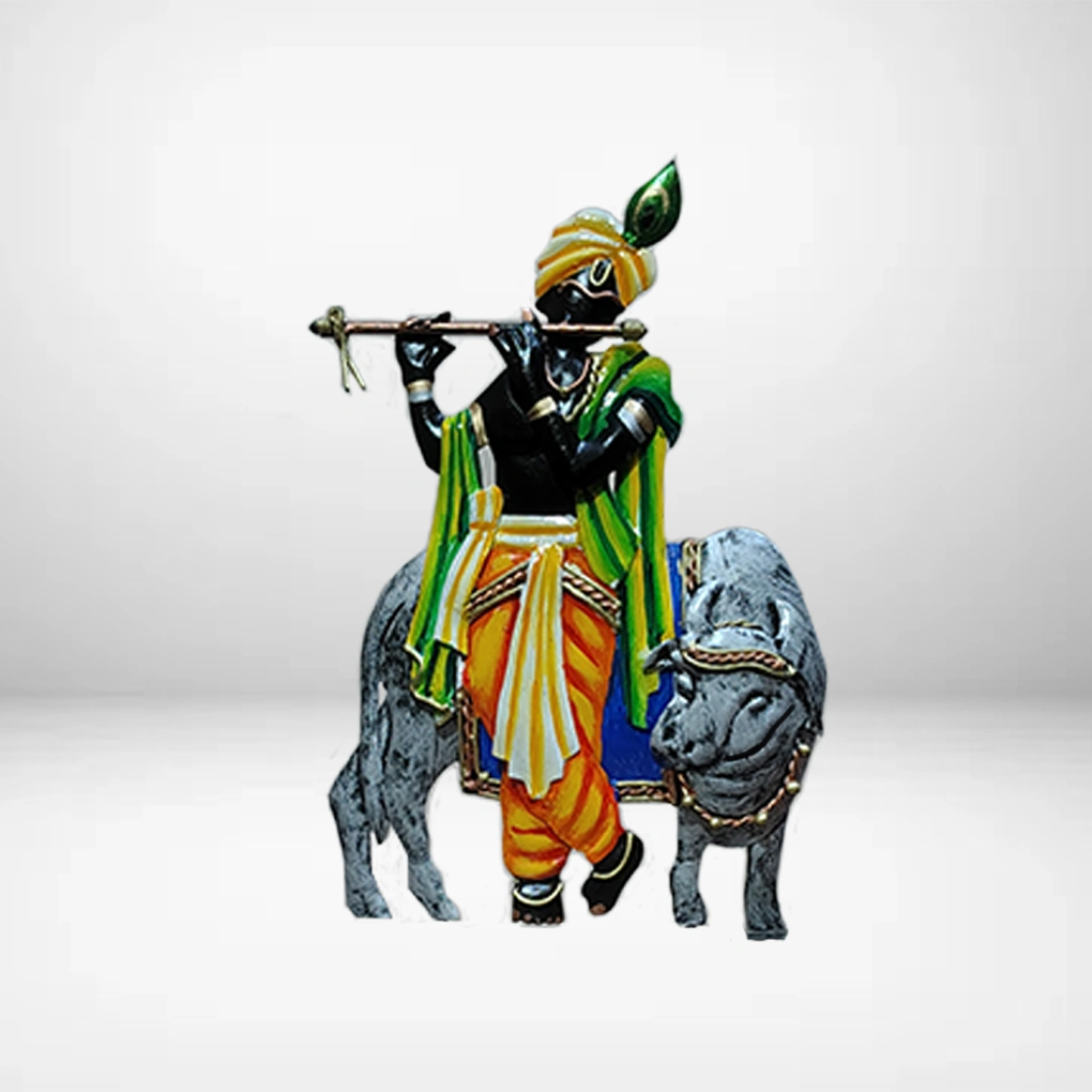 Handcrafted Lord Krishan & Cow Momento For Gifting - Image 3