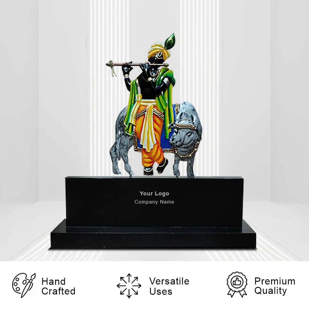 Handcrafted Lord Krishan & Cow Momento For Gifting - Image 4