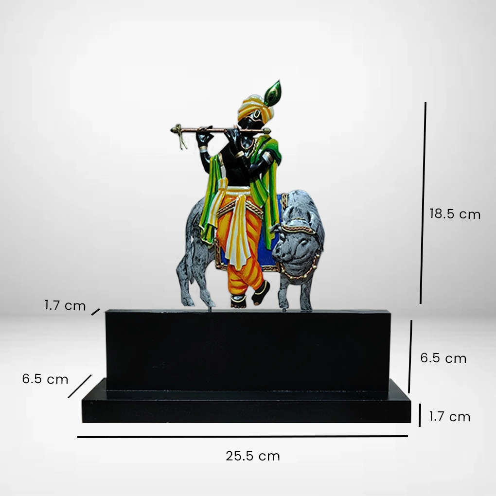 Handcrafted Lord Krishan & Cow Momento For Gifting - Image 8