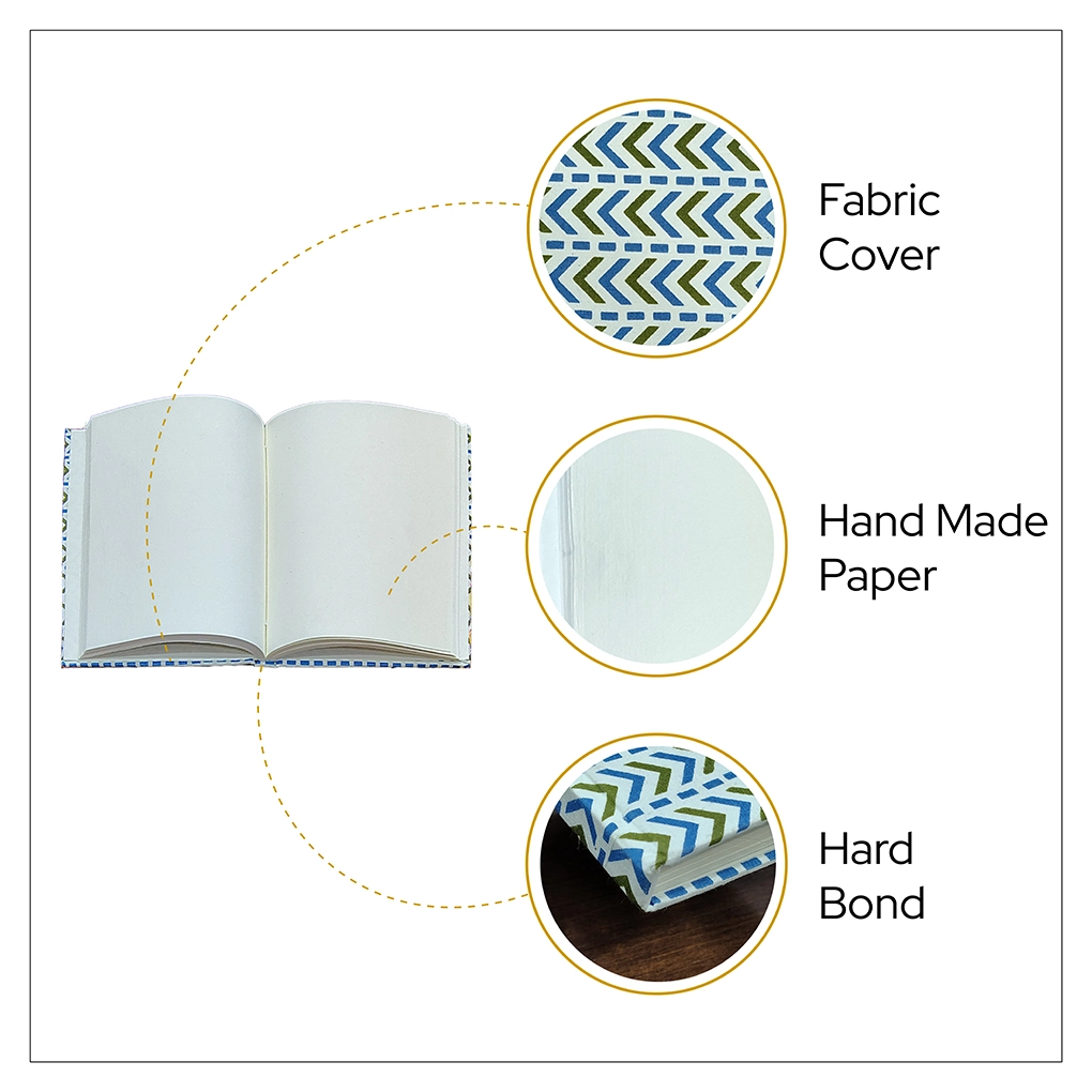 Handcrafted Hardbound Fabric Cover Diary - Image 2