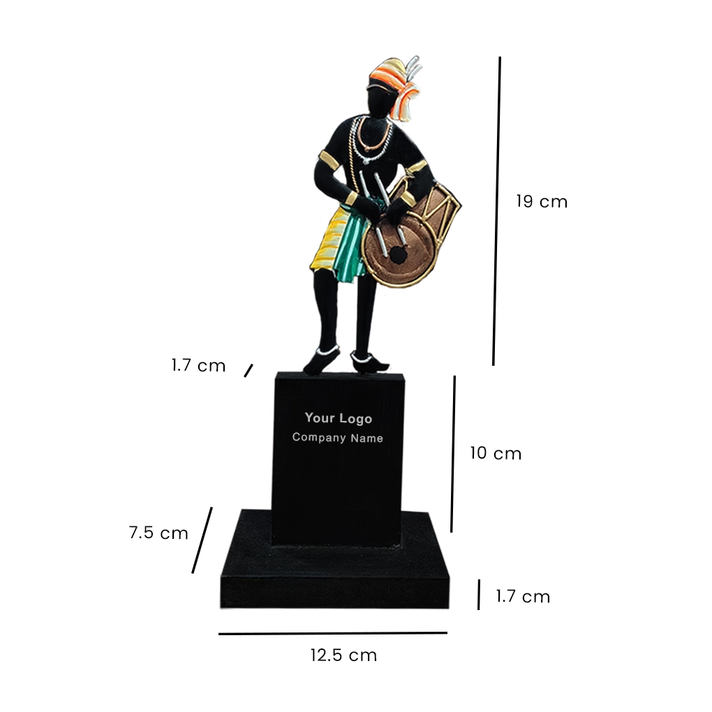 Bastar Tribal Art Dhol Momento - Handcrafted - Image 7