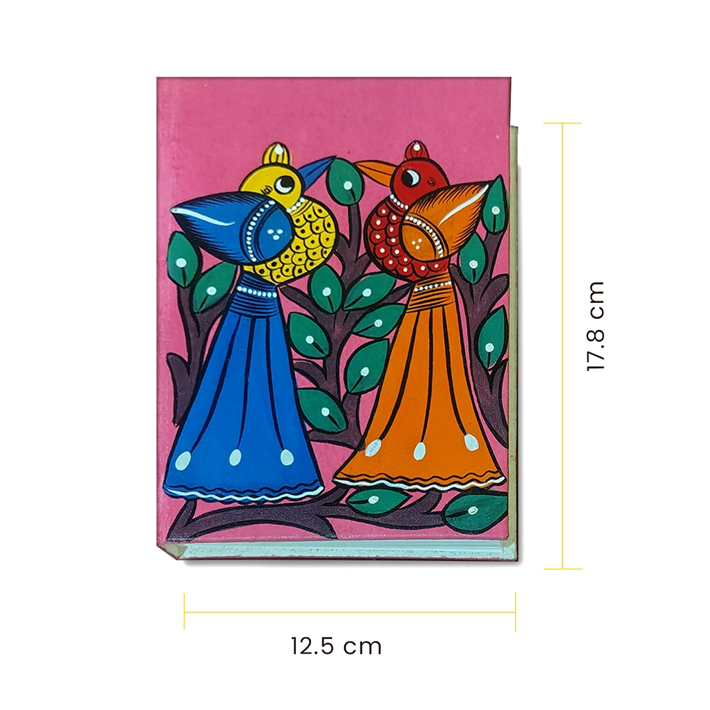 Hand-Painted Pattachitra Diary - bird design - Image 3