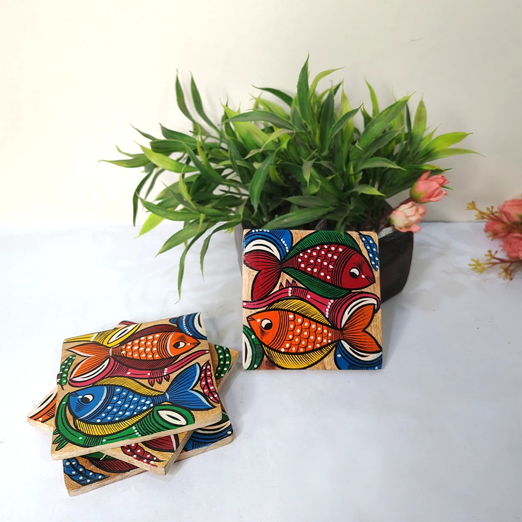 Hand-Painted Coasters - Set of 2