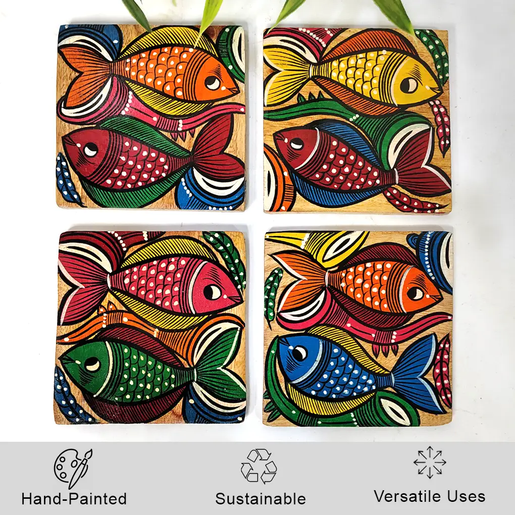 Hand-Painted Coasters - Set of 2 - Image 3