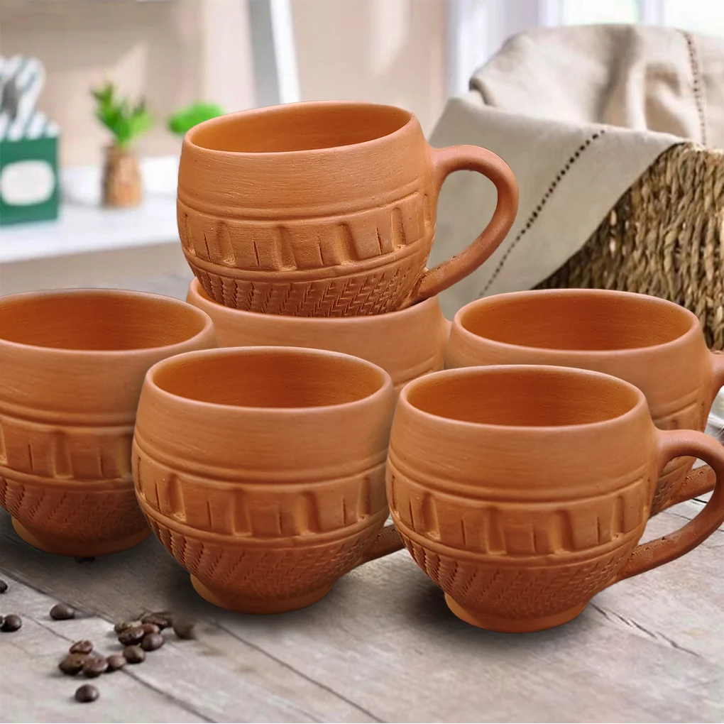 Handcrafted Terracotta Cups (Set of 6) - Image 2