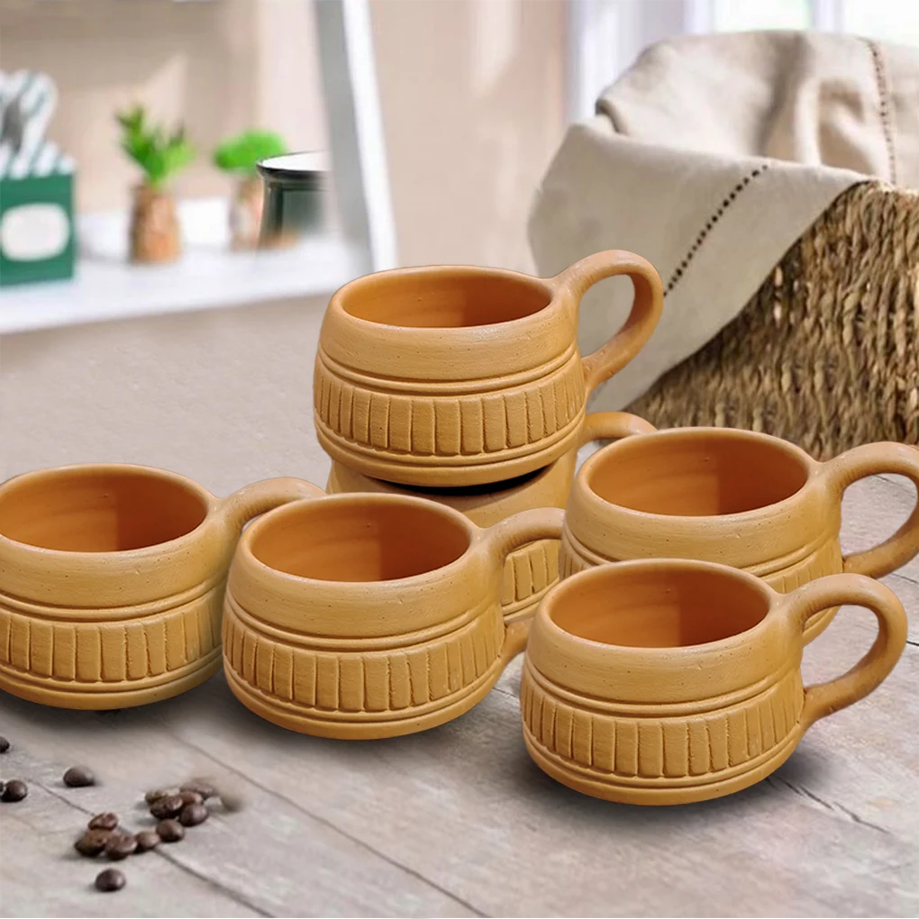 Handcrafted Terracotta Cups (Set of 6) - Image 2