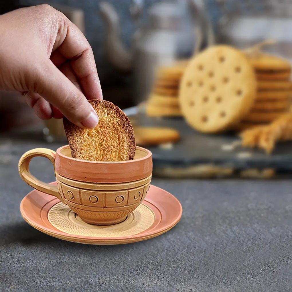 Handcrafted Terracotta Cups (Set of 6) - Image 2