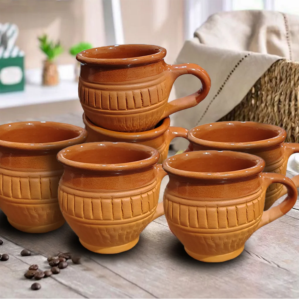 Handcrafted Terracotta Cups (Set of 6) - Image 2