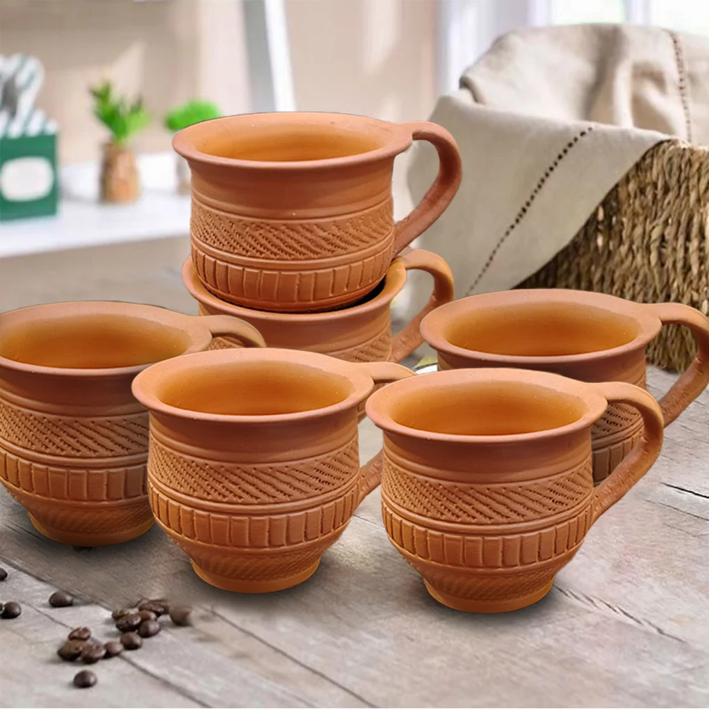 Handcrafted Terracotta Cups (Set of 6)
