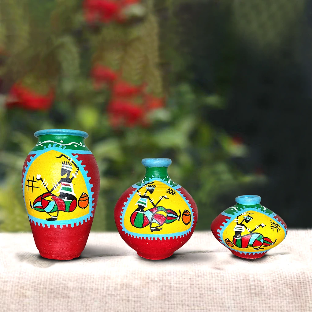 Decorative Terracotta Pots (Set of 3)
