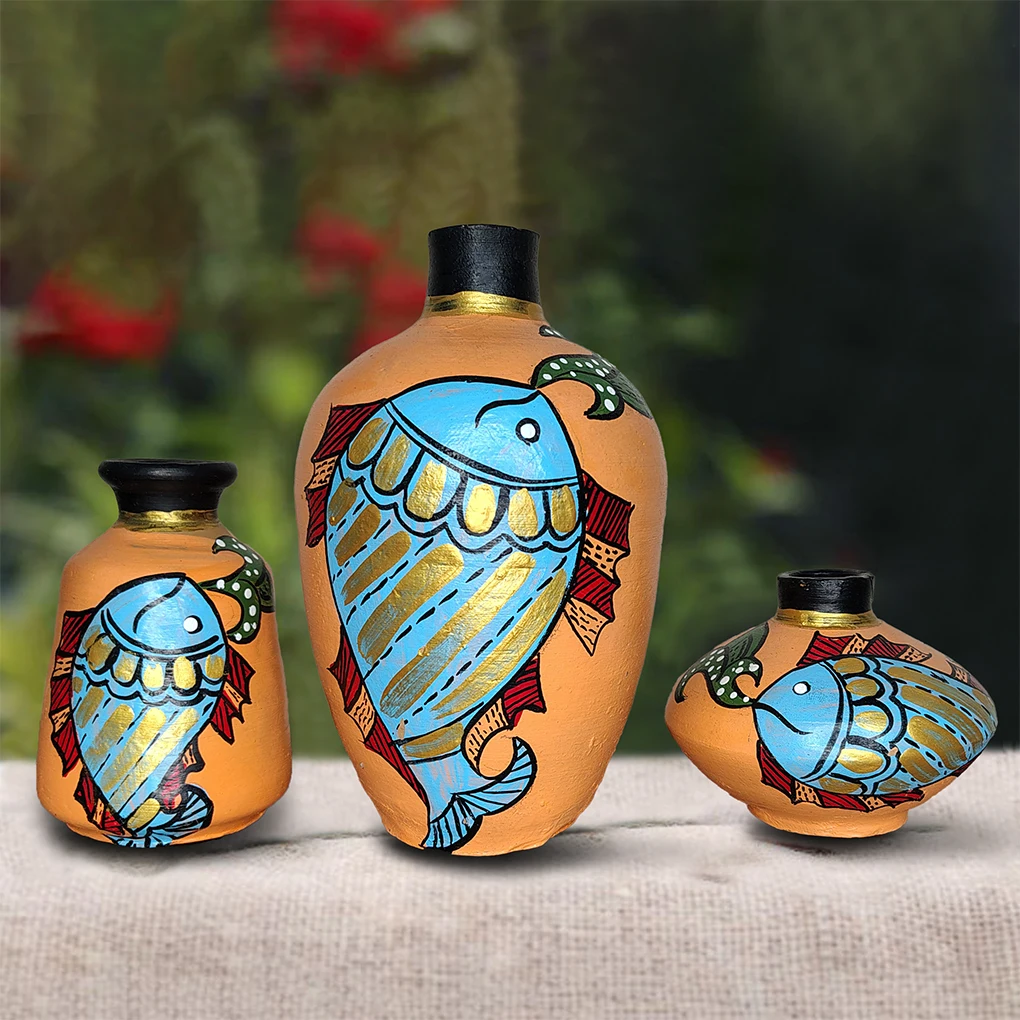 Decorative Terracotta Pots (Set of 3)