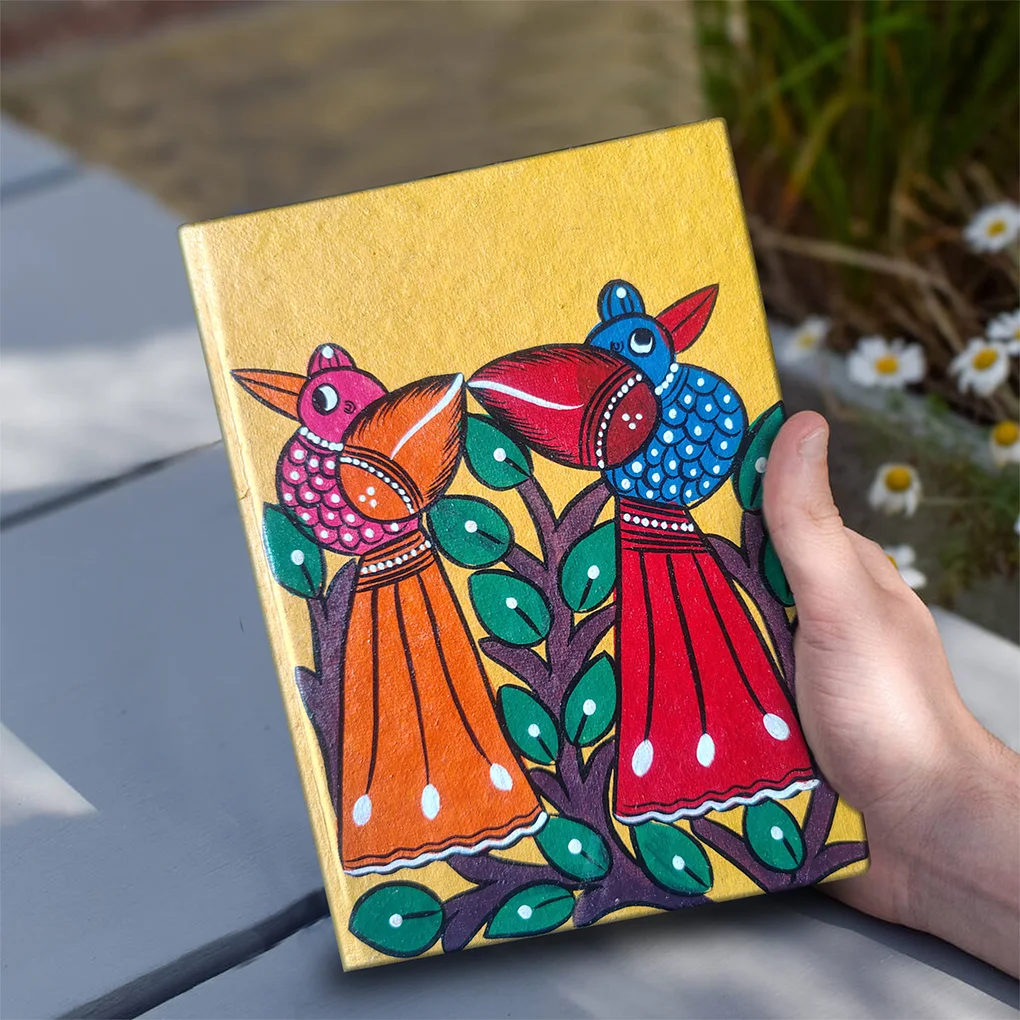 Hand-Painted Pattachitra Diary - Bird design