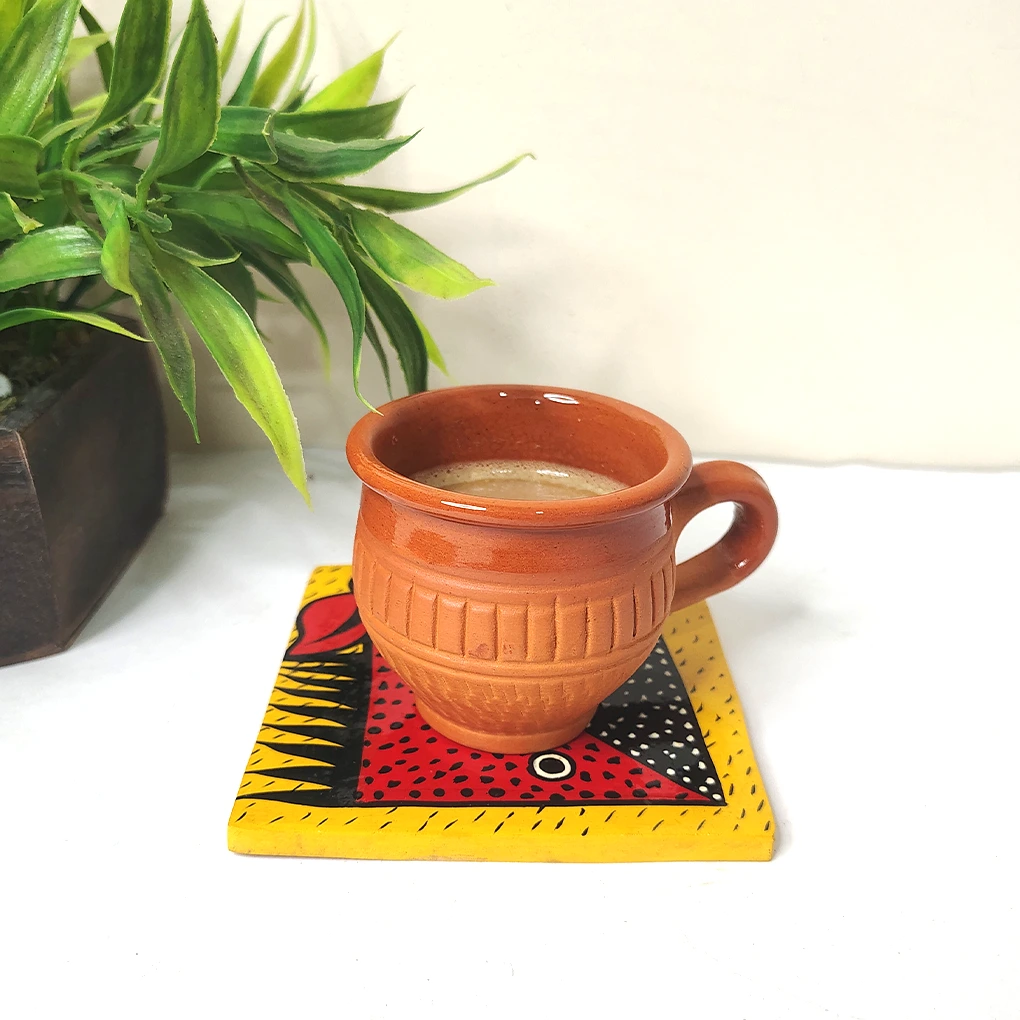 Hand-Painted Wooden Coasters - Set Of 4 - Image 4