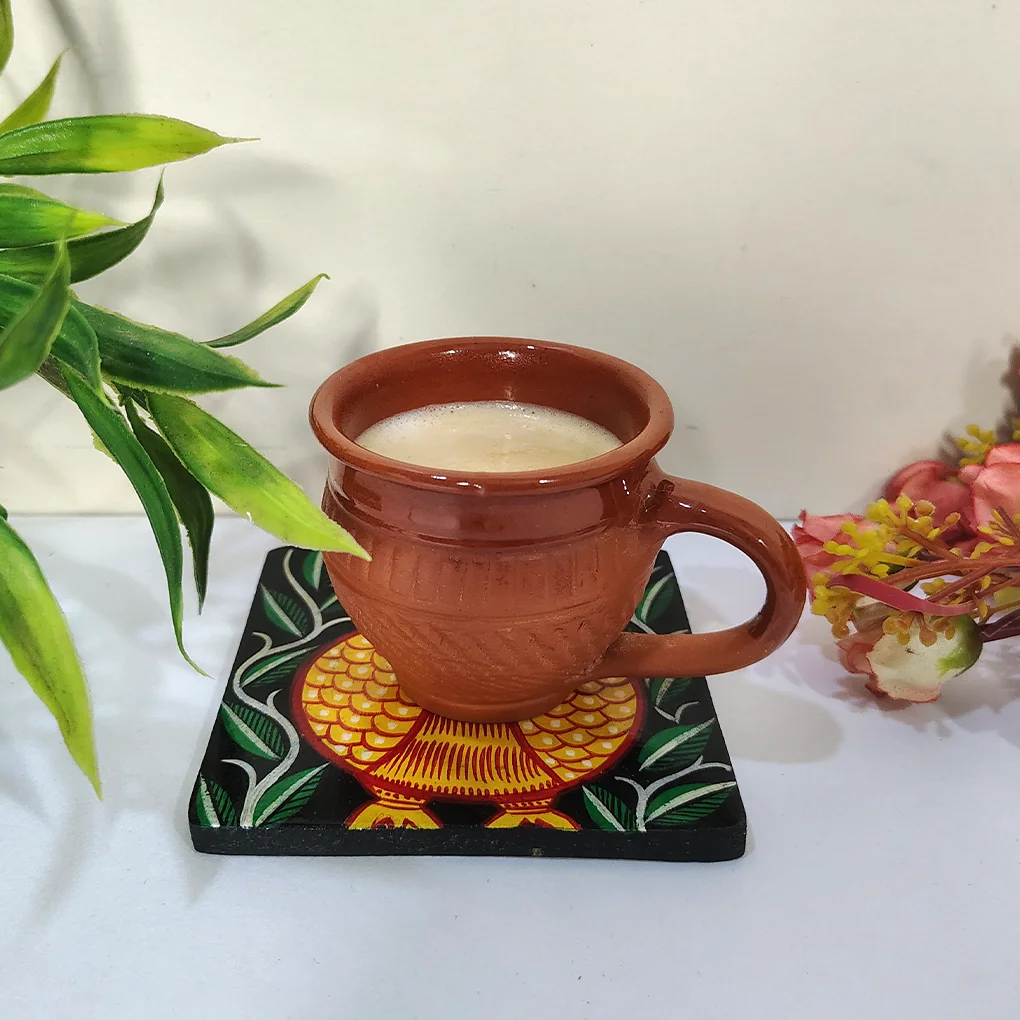 Hand-Painted Pattachitra Wooden Coasters (Set of 4) - Image 4