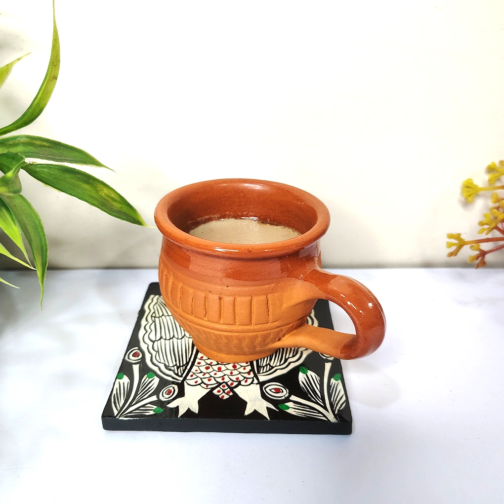 Hand-Painted Pattachitra Wooden Coasters (Set of 2) - Image 4