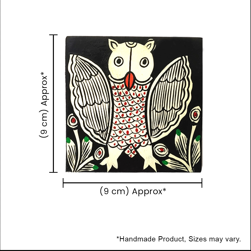 Hand-Painted Pattachitra Wooden Coasters (Set of 2) - Image 5