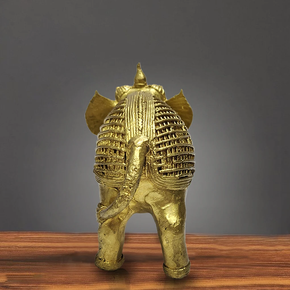 Dhokra Art Brass Elephant | Handcrafted Decor & Vastu Showpiece - Image 4