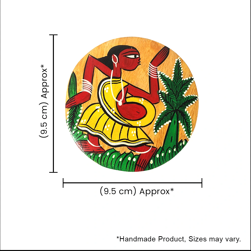 Hand-Painted Pattachitra Wooden Coasters (Set of 2) - Image 5