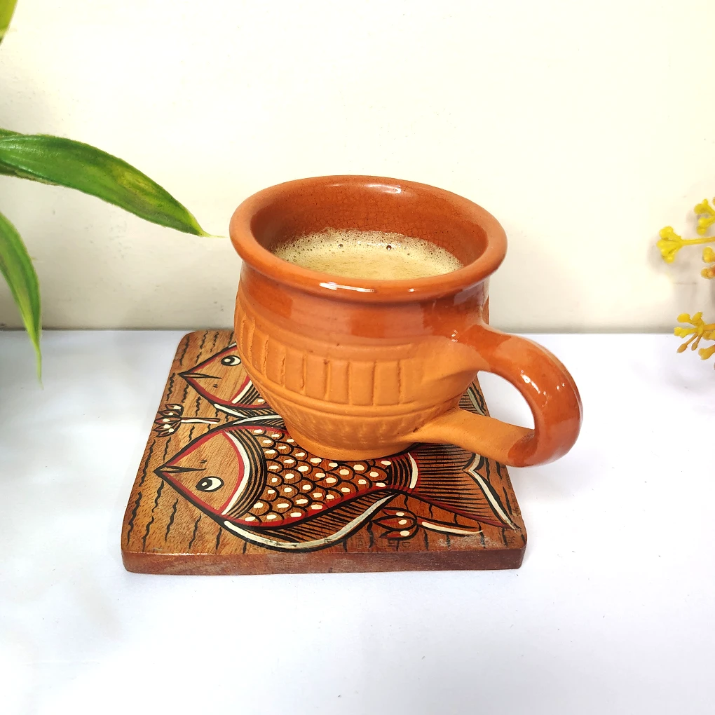 Hand-Painted Pattachitra Wooden Coasters (Set of 2) - Image 4