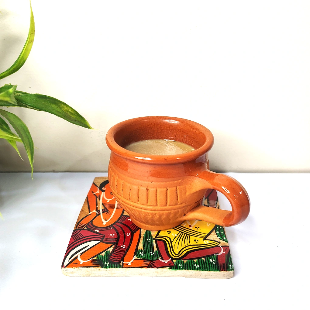Hand-Painted Pattachitra Wooden Coasters (Set of 2) - Image 4