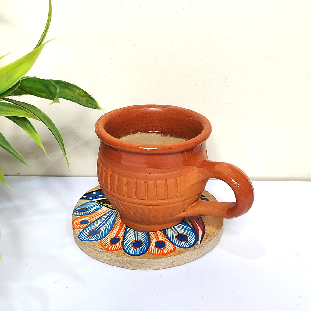 Hand-Painted Pattachitra Wooden Coasters (Set of 4) - Image 4