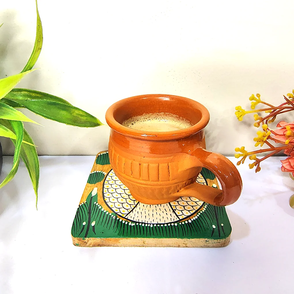 Hand-Painted Pattachitra Wooden Coasters (Set of 4) - Image 4