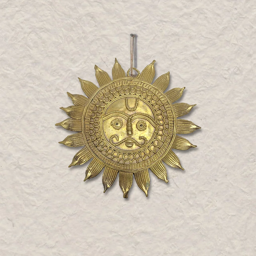 Rising Sun Dhokra Wall / Door Hanging | Home & Office Decor