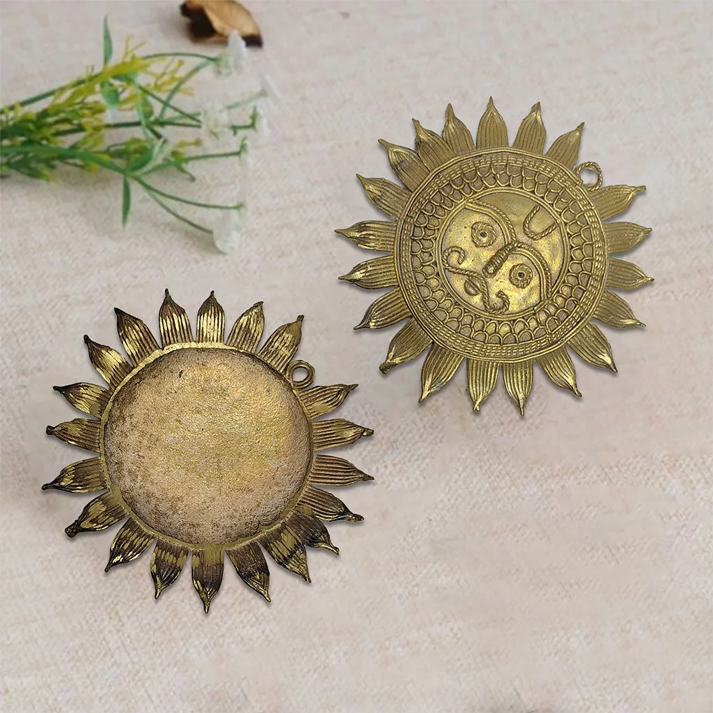 Rising Sun Dhokra Wall / Door Hanging | Home & Office Decor - Image 3