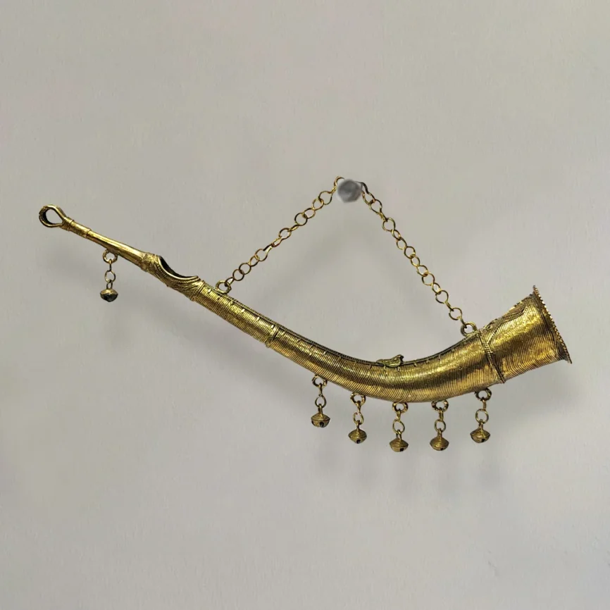 Golden Dhokra Art Brass Todi Turhi Trumpet