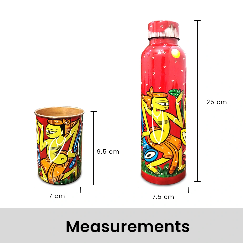 Copper Bottle With 2 Glasses - Image 5