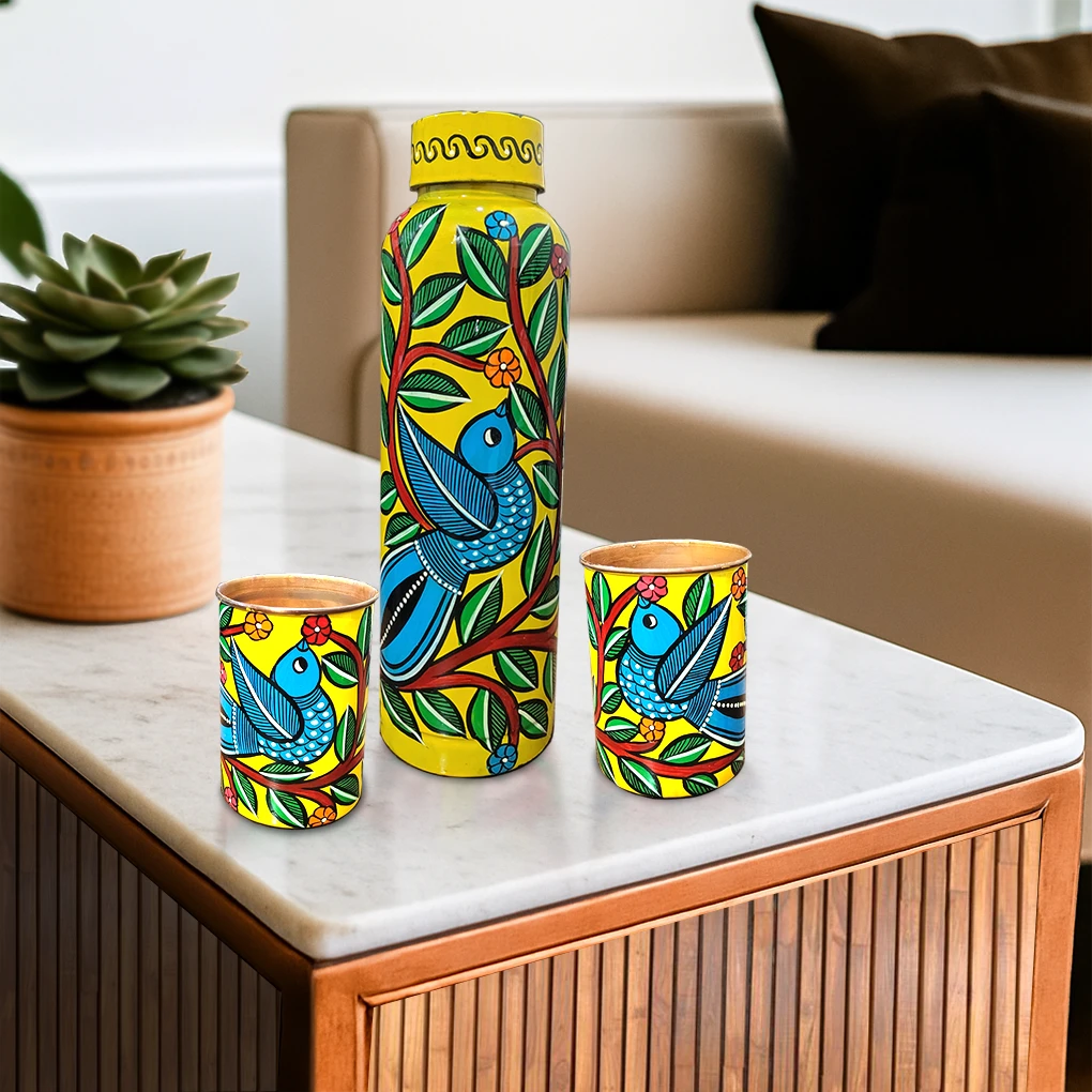 Copper Bottle With 2 Glasses - Image 2