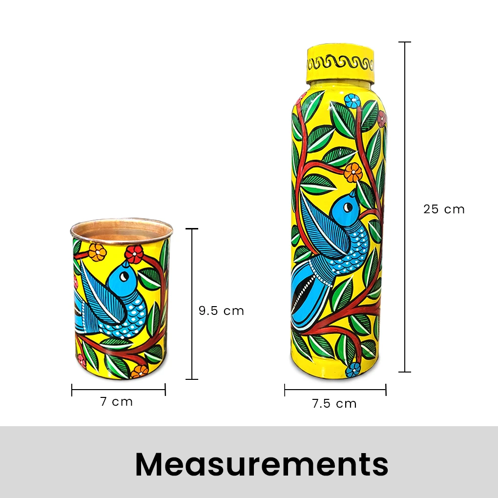 Copper Bottle With 2 Glasses - Image 5