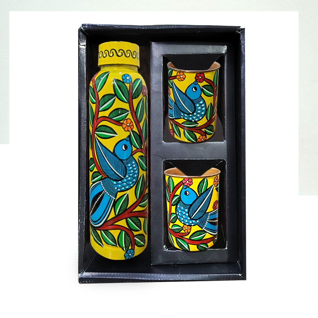 Copper Bottle With 2 Glasses - Image 6