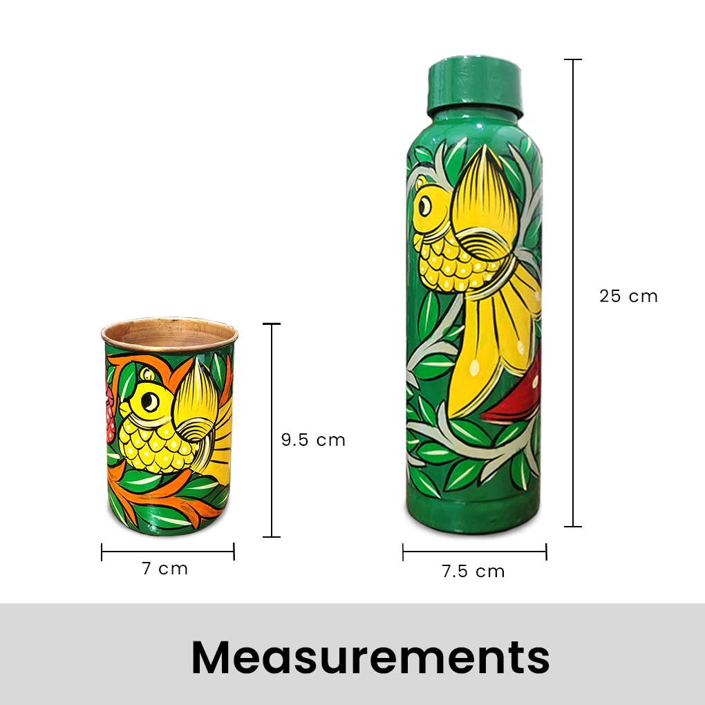 Copper Bottle With 2 Glasses - Image 5