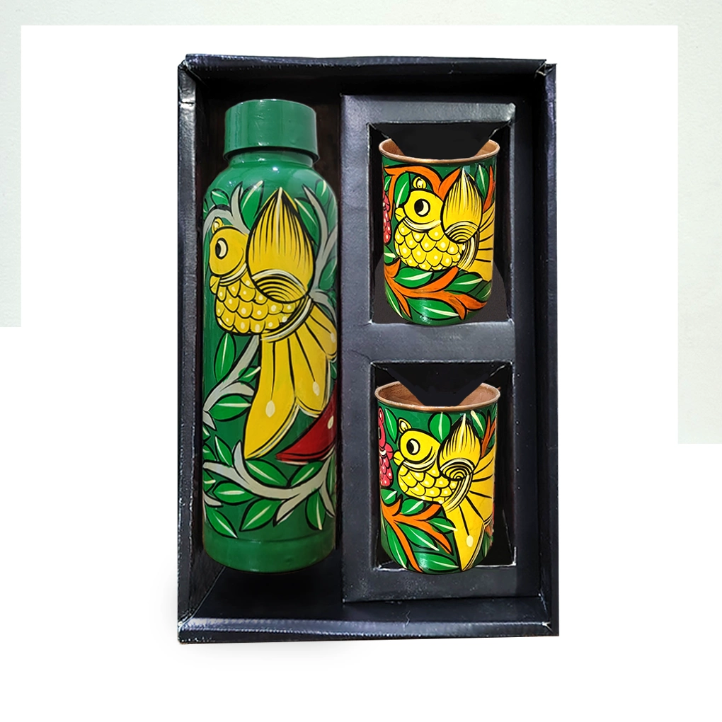 Copper Bottle With 2 Glasses - Image 6