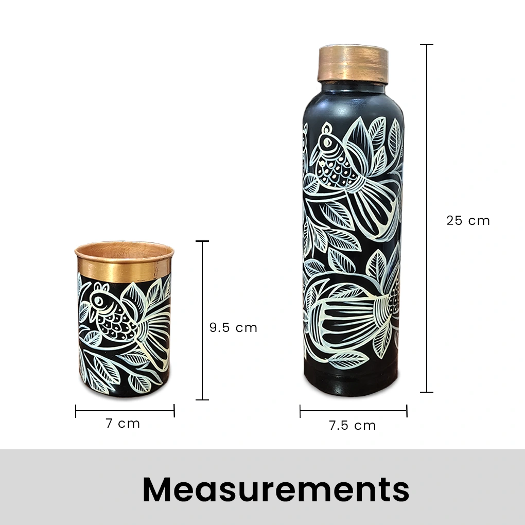 Copper Bottle With 2 Glasses - Image 5