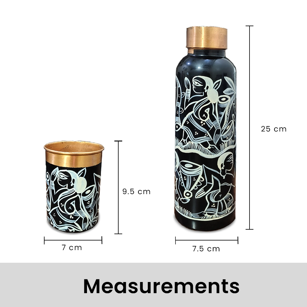 Copper Bottle With 2 Glasses - Image 5