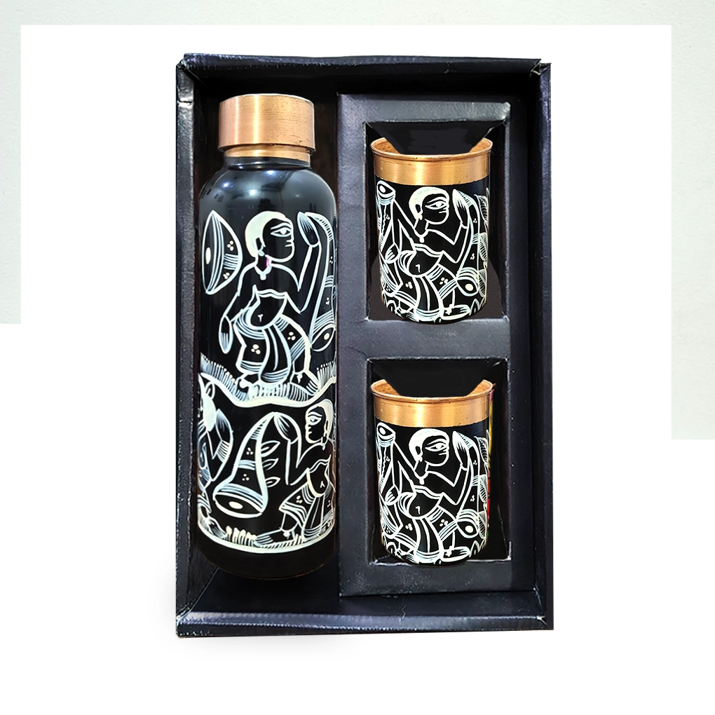 Copper Bottle With 2 Glasses - Image 6